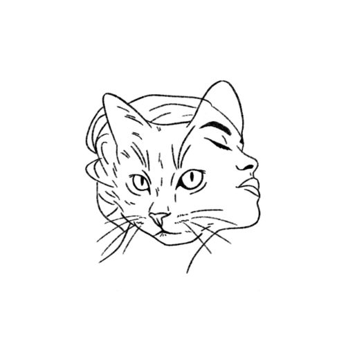 D Visage Femme/chat