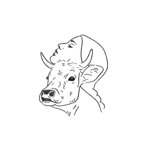 D Visage Femme/vache