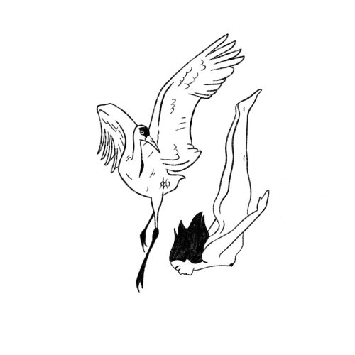 D Grue et femme